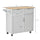Rolling Kitchen Island Cart on Wheels, Portable Kitchen Island Cart with Metal Handle, with Towel Rack and Rubber Wood Top