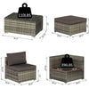 5-Piece Deluxe Outdoor Patio Rattan Furniture Set with Durability Comfortable Seating and a Modern Look Grey