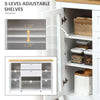 Modern Buffet Cabinet, Storage Sideboard Buffet with Glass Double-Door Cabinet, Drawers for Kitchen, Dining Room, Coffee Bar, Oak/White