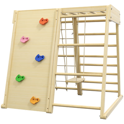 5-in-1 Indoor Jungle Gym Playground with Swing, Climber, Monkey Bars
