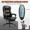 Leather Office Chair, High Back Executive Office Chair with 6 Point Vibration, 5 Modes and Retractable Footrest, Massage Office Chair, Black