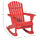Wooden Adirondack Rocking Chair Outdoor Lounge Chair Fire Pit Seating with Slatted Wooden Design, Fanned Back for Patio, Lawn Red