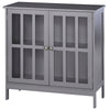Multifunctional Bathroom Cabinet Storage Organizer Tower with Door and Shelf  Grey