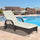 Patio Wicker Chaise Lounge, PE Rattan Outdoor Lounge Chair with Cushion, Height Adjustable Backrest & Wheels, Mixed Brown