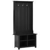 Classic Hall Tree, Accent Coat Tree with Shoe Storage Bench, Adjustable Shelves, 31.5" x 15.5" x 67.5", Black