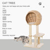 Modern Cat Tree with Sisal Scratching Post Condo and Hanging Rope 44.5"H, Beige