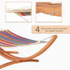 13 FT Outdoor Hammock with Stand, Single Bed,  Arch Wooden Hammock with Straps and Hooks, Multi-color Stripe