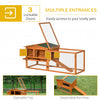 Rabbit Hutch 2-Story Bunny Cage Small Animal House with Slide Out Tray, Detachable Run, for Indoor Outdoor, 61.5" x 23" x 27", Golden Red