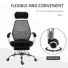 360° Swivel High Back Office Chair Adjustable Height Recliner with Retractable Footrest Home Office - Black/White