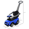 3 In 1 Push Cars for Toddlers Kid Ride on Push Car Stroller Sliding Walking Car with Horn Music Light Function Secure Bar Ride on Toy for Boy Girl 1-3 Years Old Blue