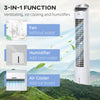 40" Portable Oscillating Air Cooler Fan, 3-In-1 Standing Fan Cooler with Humidifier, 3 Modes, 8H Timer, Remote, LED Display, White