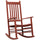 Outdoor Rocking Chair, Wooden Rustic High Back All Weather Rocker, Slatted for Indoor, Backyard & Patio, Wine Red