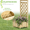 7.5FT Garden Arch Trellis with Foldeable Planter Boxes for Climbing Vines, Outdoor Wooden Garden Arbor for Ceremony Party Weddings, Natural