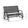 2-Person Outdoor PE Rattan Swing Glider Chair, Patio Garden Loveseat Rocking Bench, w/ Extra Wide Seat & Curved Backrest, Dark Grey