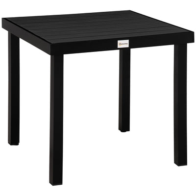 Patio Dining Table for 4, Rectangular Aluminum Outdoor Table for Garden Lawn Backyard, Black
