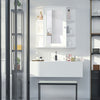Over-the-Sink Bathroom Storage Organizer Cabinet with Mirrored Door and Multiple Shelves  White