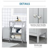 Freestanding Bathroom Storage Cabinet Organizer Cupboard with Double Doors Wooden Furniture Grey