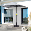 20lbs Half Round Patio Umbrella Base Outdoor Decorative Resin Parasol Stand Holder for Î¦1.5", Î¦1.9" Pole, for Lawn, Deck, Black