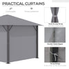 10' x 10' Patio Gazebo Aluminum Frame Outdoor Canopy Shelter with Sidewalls, Vented Roof for Garden, Lawn, Backyard and Deck, Grey