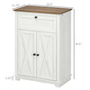 Farmhouse Sideboard Storage Cabinet with Doors and Drawer for Kitchen, Living room, 23.5"x11.75"x34.5", White