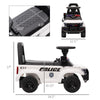 Kids Ride On Sliding Car with Hidden Under Seat Storage, Ride On Police Car for Toddler with Megaphone, Anti Dumping Device, Removable Backrest, Foot-to-Floor Design, Aged 18-60 Months, White