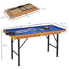 55'' Portable Folding Billiards Table Game Pool Table for Kids Adults With Cues, Ball, Rack, Brush, Chalk,  Blue & Black