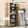 Industrial Style 4-Door Cabinet Pantry Cupboard with Storage Shelves for Bedroom and Living Room, Rustic Wood