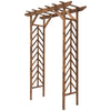 Fir Wood Garden/Backyard Arbor Trellis with Pergola Style Roof  Perfect for Vines & Other Plants