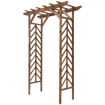 Fir Wood Garden/Backyard Arbor Trellis with Pergola Style Roof  Perfect for Vines & Other Plants