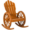 Adirondack Rocking Chair with Slatted Design and Oversize Back for Porch, Poolside, or Garden Lounging, Teak