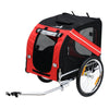 Dog Bike Trailer Pet Cart Bicycle Wagon Cargo Carrier Attachment for Travel with 3 Entrances Large Wheels for Off-Road, Red/Black