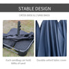 Patio Umbrella 15' Steel Rectangular Outdoor Double Sided Market with base, UV Sun Protection & Easy Crank for Deck Pool Patio, Dark Blue