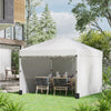 10' x 10' Pop Up Canopy with 3 Sidewalls, Leg Weight Bags and Carry Bag, Height Adjustable Party Tent Event Shelter Gazebo for Garden, Patio, Cream