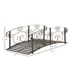 6FT Classic Garden Bridge with Safety Railings Steel Arc Footbridge Decorative Pond Bridge for Backyard Creek Stream, Bronze