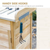 Potting Bench Table with Storage Cabinet and Open Shelf, Garden Planting Workstation with Steel Tabletop, Natural Wood