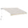 12' x 10' Manual Retractable Awning Outdoor Sunshade Shelter for Patio, Balcony, Yard, with Adjustable & Versatile Design, Beige and White