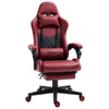 Gaming Chair with Swivel Wheel, Computer Chair with PU Leather, Retractable Footrest, Racing Gaming Chair, Red