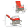 Outdoor Rattan Wicker Rocking Chair Patio Recliner with Soft Cushion, Adjustable Footrest, Max. 135 Degree Backrest, Red