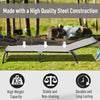 Outdoor Folding Chaise Lounge Chair Portable Lightweight Sun Lounger with 4-Position Adjustable Backrest for Deck, Poolside, Cream White