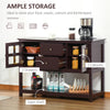 Kitchen Sideboard Serving Buffet Cabinet Cupboard Console Table with Adjustable Shelves, Glass Doors, and 2 Drawers, for Living Room, Espresso