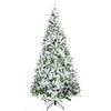 9' Tall Unlit Snow Flocked Pine Artificial Christmas Tree with Realistic Branches, Green