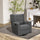 Living Room Chair Recliner Linen Fabric Swivel Gliding Recliner Sofa Chair Grey