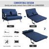 Sleeper Chair Bed, Convertible Sofa Bed with 5 Position Adjustable Backrest, Armchair Sleeper with Pillows, Leisure Lounge Couch, Blue