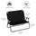 Portable Folding Double Camping Chair Cup Holder, Loveseat for 2 Person, Outdoor Chair with Wood Armrest Beach Travel, Black