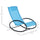 Patio Rocking Chair, Outdoor Chaise Lounger with Headrest Pillow and Breathable Fabric for Backyard, Living Room, Deck, Light Blue
