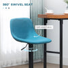 Adjustable Bar Stools, Swivel Bar Height Chairs Barstools Padded with Back for Kitchen, Counter, and Home Bar, Set of 4, Blue