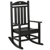 Outdoor Rocking Chairs, Traditional Porch Rocker, Fade-Resistant HDPE Rocker Chair with Slatted Design for Outdoor & Indoor Use, Black
