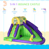5-in-1 Inflatable Water Slide, Kids Castle Bounce House Includes Slide, Basket, Pool, Water Gun, Climbing Wall with Carry Bag, Repair Patches, 680W Air Blower