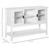 Modern Sideboard Buffet Cabinet with Framed Glass Doors, Multiple Storage Options, and Anti-Topple for Kitchen, Living Room, White