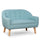 2-Seat Kids Sofa Linen Fabric and Wooden Frame Sofa for Kids and Toddlers Ages 3-6, 11" High Seat, Blue